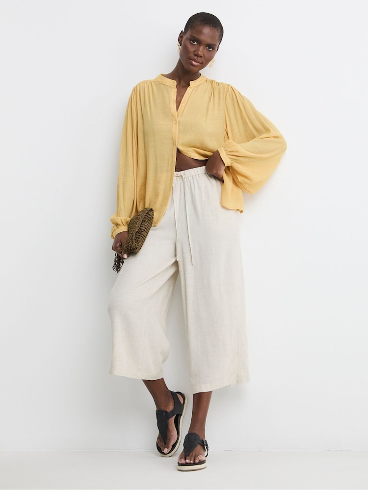 JD Williams Natural Linen Culottes - Image 1 of 4