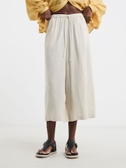 JD Williams Natural Linen Culottes - Image 2 of 4