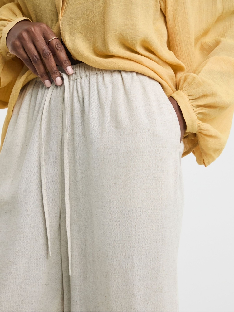 JD Williams Natural Linen Culottes - Image 4 of 4