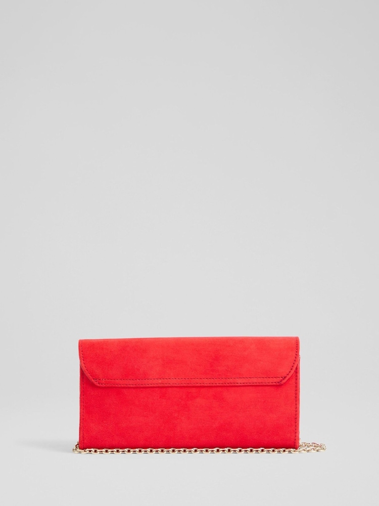 LK Bennett Florence Aurora Suede Long Clasp Clutch Bag - Imagen 1 de 4