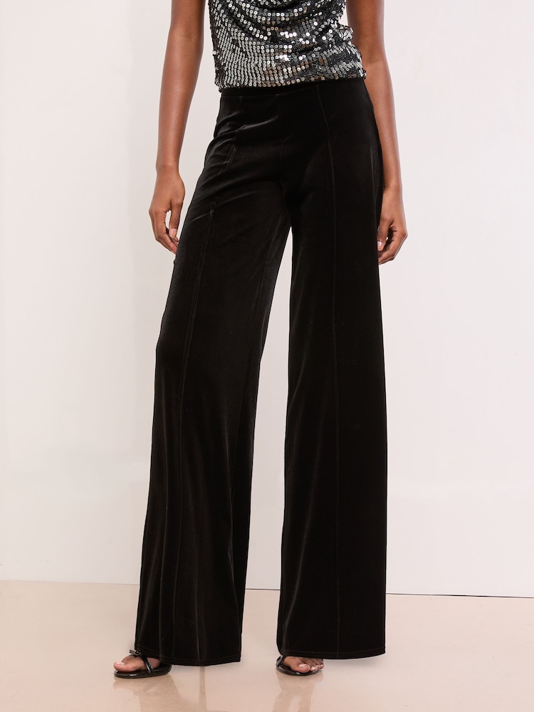 Lipsy Black Petite Wide Leg Trousers - Image 2 of 4