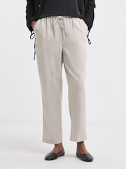 JD Williams White Linen Tapered Trousers - Image 1 of 4