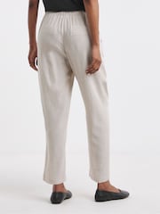 JD Williams White Linen Tapered Trousers - Image 2 of 4