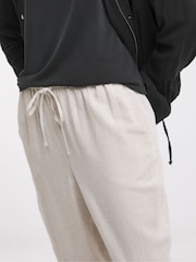 JD Williams White Linen Tapered Trousers - Image 4 of 4