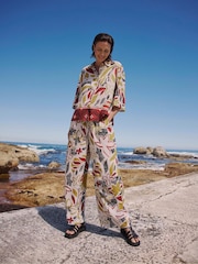 JD Williams Red Linen Wide Leg Trousers - Image 1 of 4