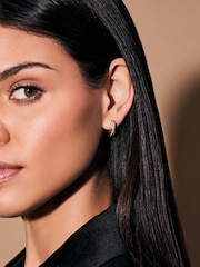 Lauren Ralph Lauren Gold Tone 15mm Twisted Rope Pave Hoop Pierced Earrings - Image 3 of 3