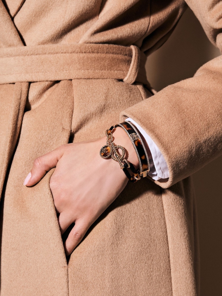 Lauren Ralph Lauren Gold Tone Crest Bangle Bracelet - Bild 3 von 3