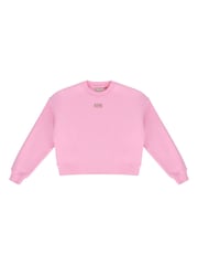 Hunter Pink Tina Logo Cropped Crew Sweat Top - Image 1 of 2