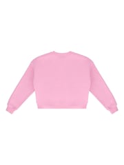 Hunter Pink Tina Logo Cropped Crew Sweat Top - Image 2 of 2