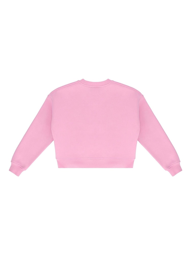 Hunter Pink Tina Logo Cropped Crew Sweat Top - Image 2 of 2