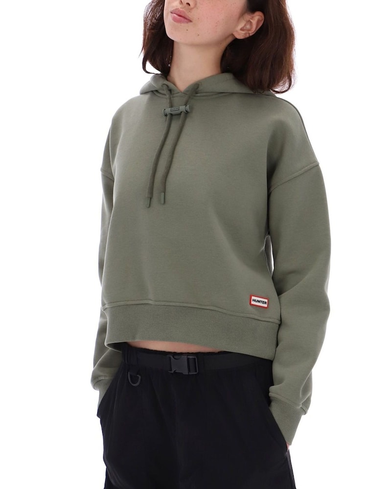 Hunter Green Liza Cropped Hoodie - Image 1 of 4
