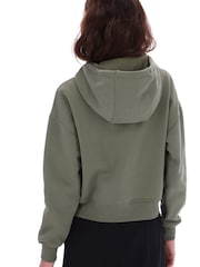 Hunter Green Liza Cropped Hoodie - Image 2 of 4