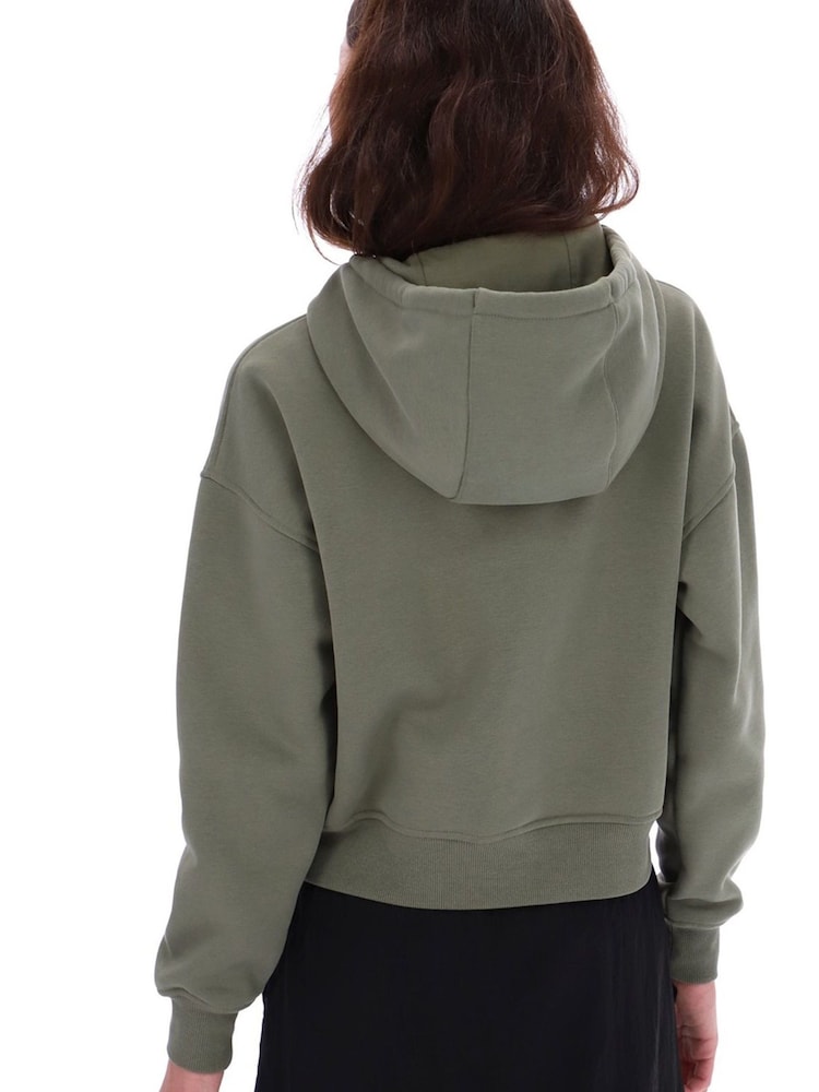 Hunter Green Liza Cropped Hoodie - Image 2 of 4