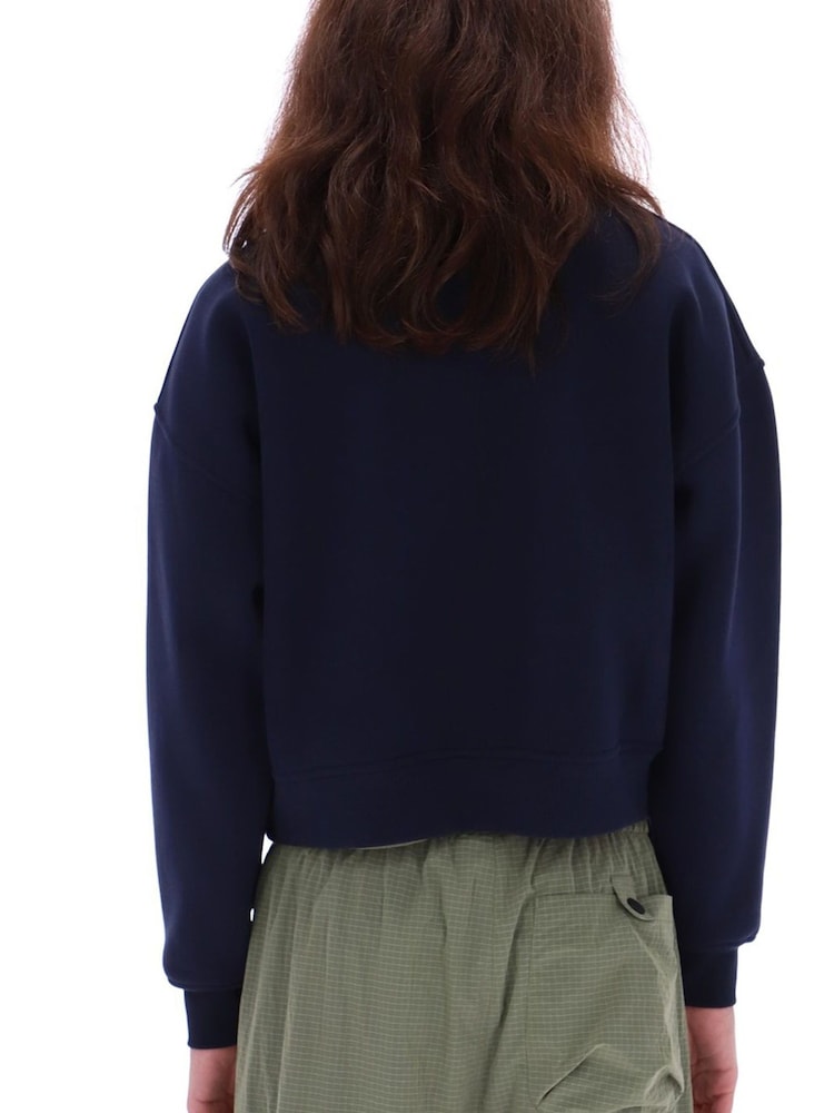 Hunter Blue Tina Logo Cropped Crew Sweat Top - Image 2 of 4