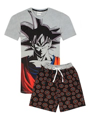 Vanilla Underground Grey Mens Dragon Ball Z Goku Short Sleeve Long Leg Pyjamas Set - Image 1 of 6