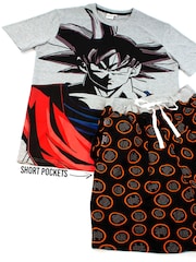 Vanilla Underground Grey Mens Dragon Ball Z Goku Short Sleeve Long Leg Pyjamas Set - Image 5 of 6