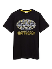 Vanilla Underground Black Mens DC Comics Batman Short Sleeve Long Leg 100% Cotton Pyjamas Set - Image 2 of 6