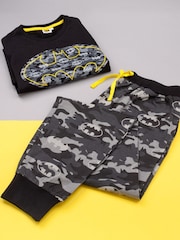 Vanilla Underground Black Mens DC Comics Batman Short Sleeve Long Leg 100% Cotton Pyjamas Set - Image 5 of 6