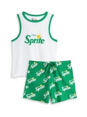 Vanilla Underground Green Womens Sprite Vest and Shorts Pyjamas Set - Image 1 of 6