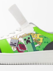 Vanilla Underground White Boys Minecraft Velcro Trainers - Image 4 of 6