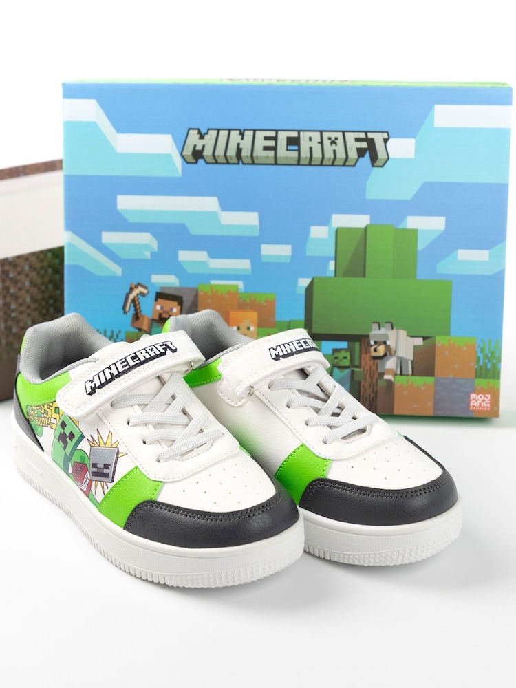 Vanilla Underground White Boys Minecraft Velcro Trainers - Image 6 of 6