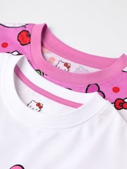 Vanilla Underground Pink Hello Kitty Girls Short Sleeve Short Leg 100% Cotton Pyjamas Set Multipack of 2 - Image 7 of 7