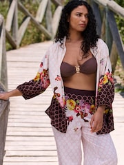 B by Ted Baker Ecru/Suklaa Geo Kukallinen Rantapaita - Kuva 2 / 12