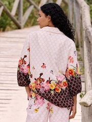 B by Ted Baker Ecru/Suklaa Geo Kukallinen Rantapaita - Kuva 3 / 12