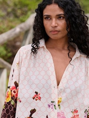 B by Ted Baker Ecru/Suklaa Geo Kukallinen Rantapaita - Kuva 4 / 12