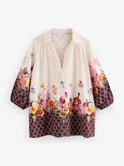 B by Ted Baker Ecru/Suklaa Geo Kukallinen Rantapaita - Kuva 8 / 12