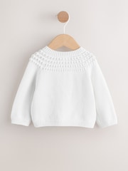 Weiß - Baby Heart Pocket Button Through Cardigan (0mths-2yrs) - Bild 2 von 7