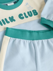 أزرق ـ طبعة Milk Club - طقم سويت شيرت وشورت للبيبي (0شهور-2سنوات) - صورة 12 من 14