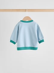 أزرق ـ طبعة Milk Club - طقم سويت شيرت وشورت للبيبي (0شهور-2سنوات) - صورة 9 من 14