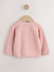 Rosa Blomstrete Brodert - Babycardigan (0mnd.–2år) - Bilde 2 av 7