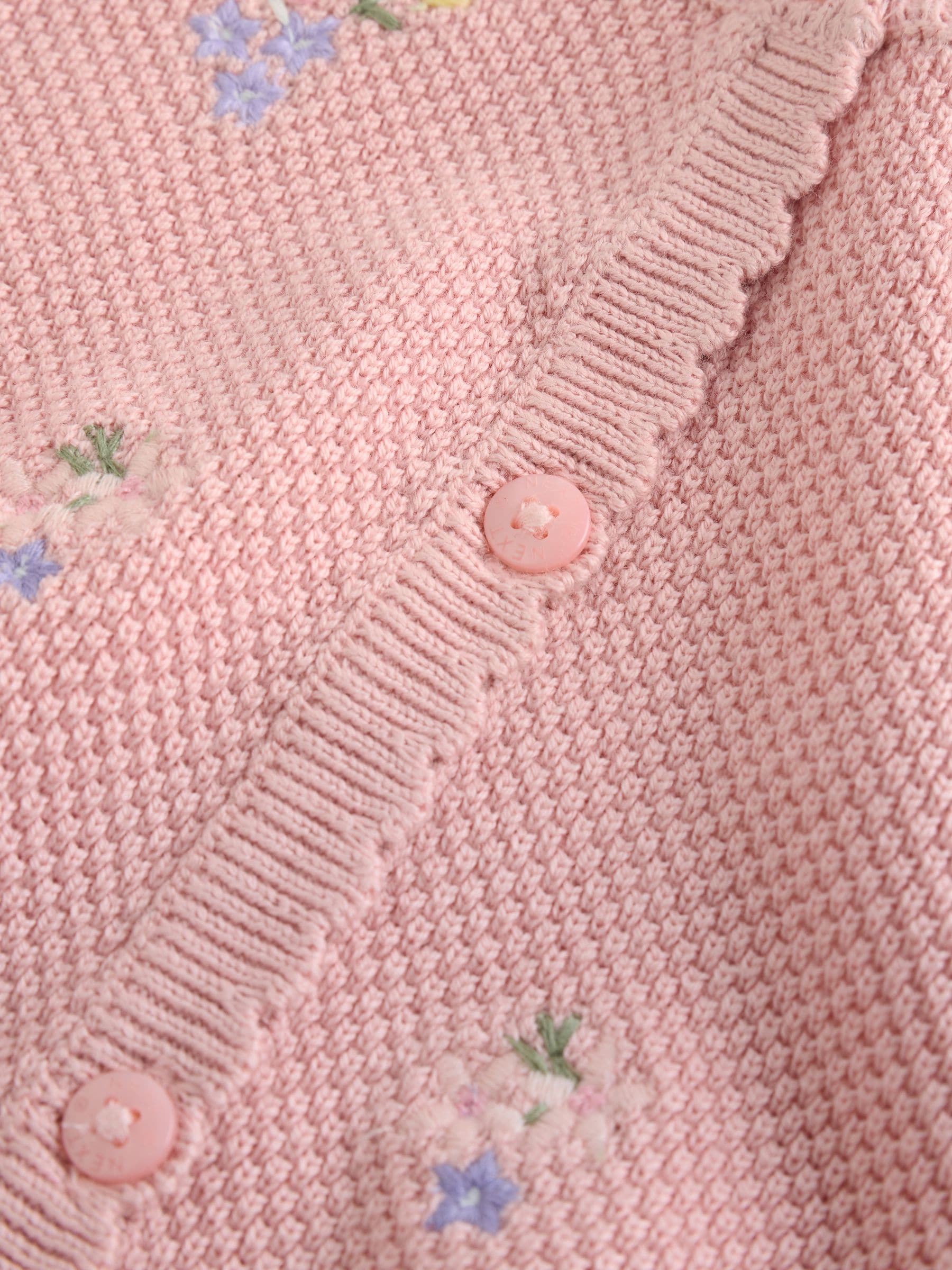 Buy Pink Floral Embroidered Floral Embroidered Baby Cardigan