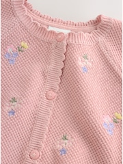 Rosa Blomstrete Brodert - Babycardigan (0mnd.–2år) - Bilde 7 av 7