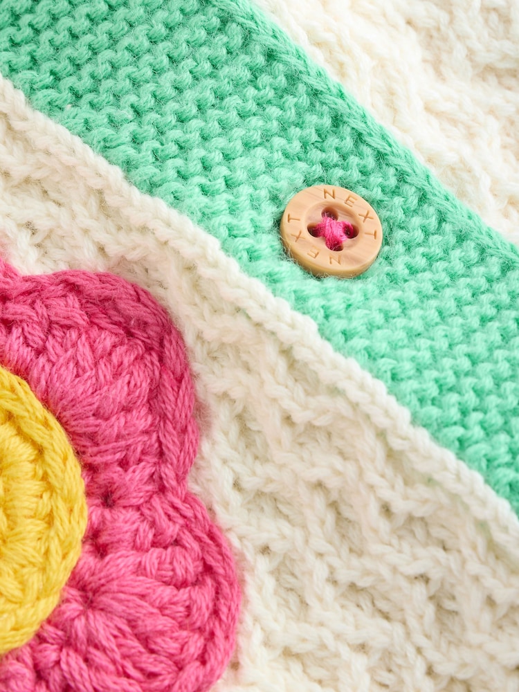 Multi Pastel Crochet Animal Knitted Baby Cardigan (0mths-2yrs) - Image 7 of 7