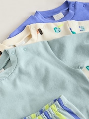 طبعة كلب أزرق - طقم من 6 قطع من سويت شيرت وبنطلون رياضي للبيبي (0 شهر - 3 سنوات) - صورة 14 من 16