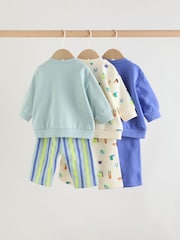 طبعة كلب أزرق - طقم من 6 قطع من سويت شيرت وبنطلون رياضي للبيبي (0 شهر - 3 سنوات) - صورة 2 من 16