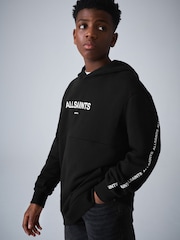 smALLSAINTS Black Logo Tape Oversized Pullover Hoodie - Image 1 of 10
