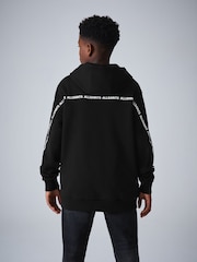 smALLSAINTS Black Logo Tape Oversized Pullover Hoodie - Image 2 of 10