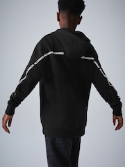 smALLSAINTS Black Logo Tape Oversized Pullover Hoodie - Image 3 of 10