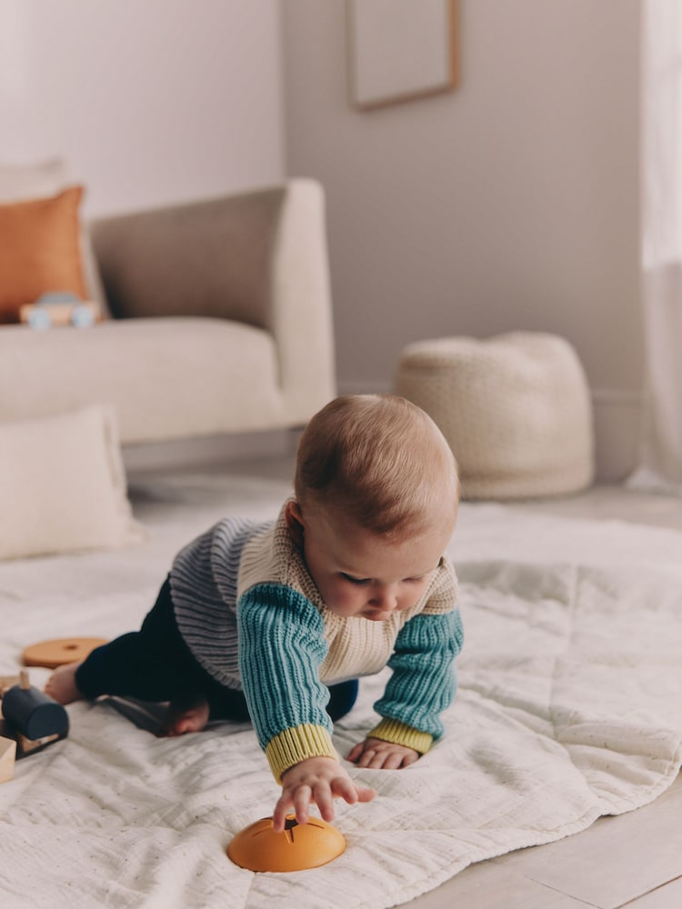 Blue Colourblock Jumper and Leggings Baby Set (0mths-2yrs) - Image 2 of 3