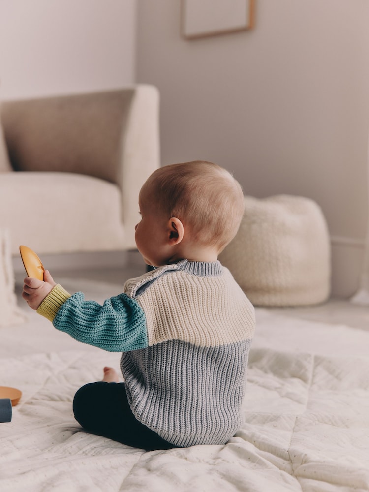 Blue Colourblock Jumper and Leggings Baby Set (0mths-2yrs) - Image 3 of 3