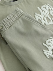 smALLSAINTS Khaki Green Orlando T-Shirt and Sweat Shorts Set - Image 12 of 14
