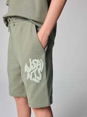 smALLSAINTS Khaki Green Orlando T-Shirt and Sweat Shorts Set - Image 7 of 14