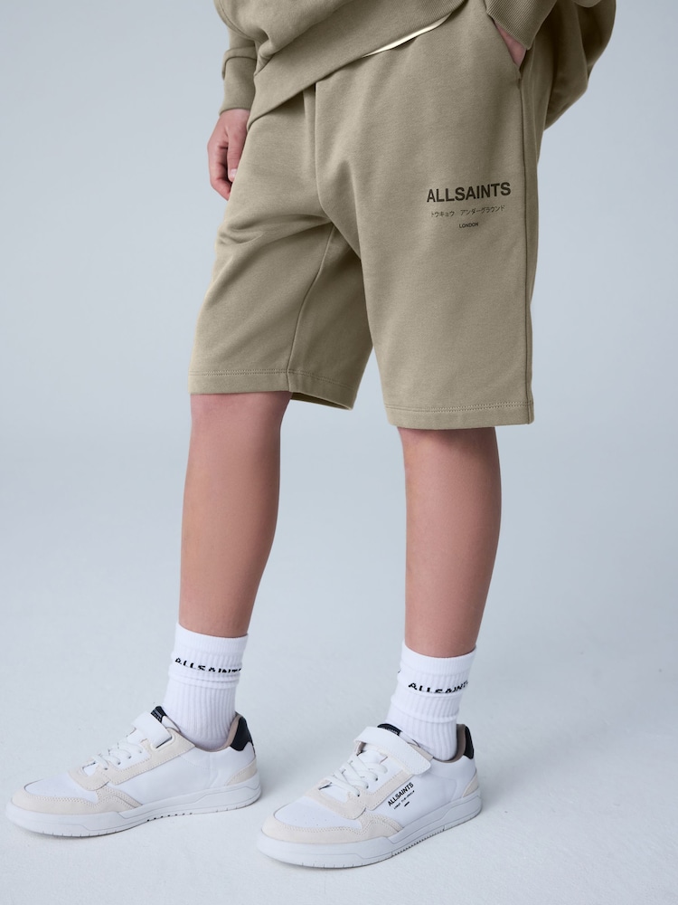 smALLSAINTS Khaki Green Underground Sweat Shorts - Image 1 of 11 smALLSAINTS Khaki Green Underground Sweat Shorts - Image 1 of 11