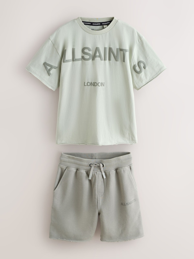 smALLSAINTS Light Green Biggy Oversized T-Shirt and Sweat Shorts Set - Image 1 of 7 smALLSAINTS Light Green Biggy Oversized T-Shirt and Sweat Shorts Set - Image 1 of 7