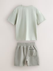 smALLSAINTS Light Green Biggy Oversized T-Shirt and Sweat Shorts Set - Image 10 of 15