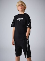 smALLSAINTS Black Logo Tape T-Shirt and Sweat Shorts Set - Image 1 of 15